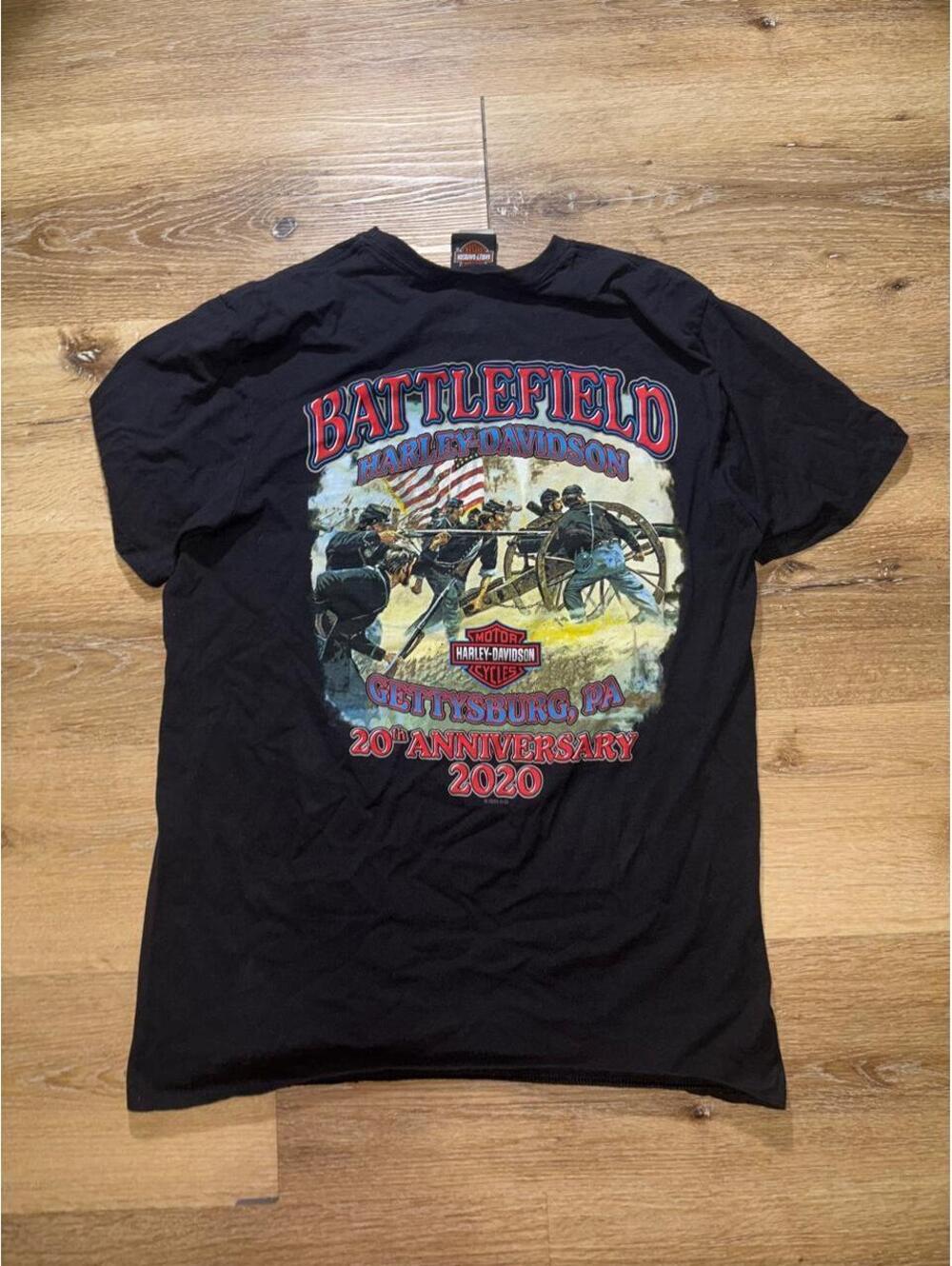Harley Davidson Battlefield Gettysburg 20th Anniversary Graphic Tee Men’s Large